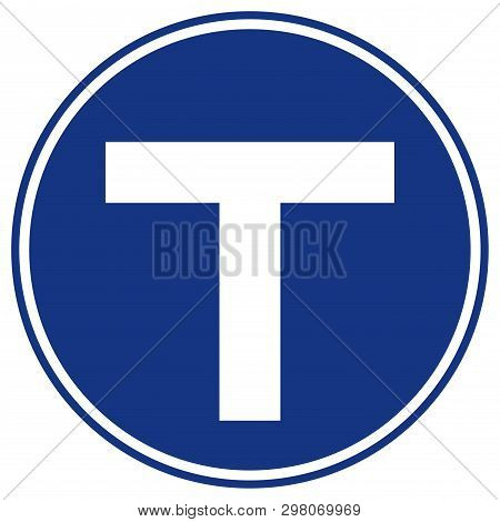 T-junction Traffic Road Sign,vector Illustration, Isolate On White Background,symbols, Icon. Eps10