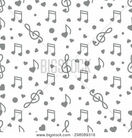 Notes, Hearts Romantic Pattern. Valentine's Day