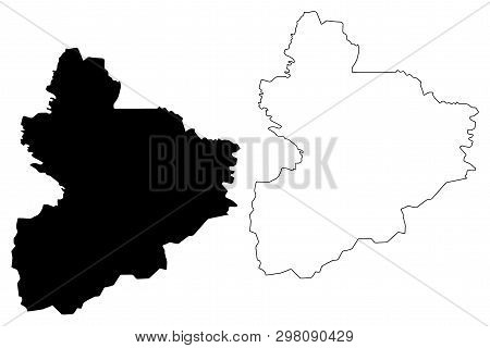 Vallee Du Bandama District (ivory Coast, Republic Of Cote Divoire) Map Vector Illustration, Scribble