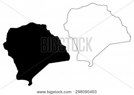 Yamoussoukro (ivory Coast, Republic Of Cote Divoire) Map Vector Illustration, Scribble Sketch Distri