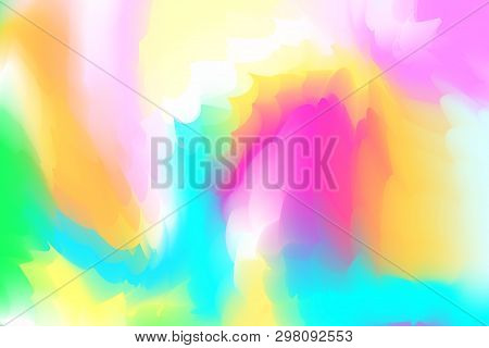 Magic Pastel Unicorn Background, Fairytale Backrop, Princess Banner. Esp10 Vector Illustration