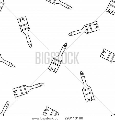 Brush Isolated Seamless Pattern On White Background. Llustration On The Theme Of Apartment Renovatio