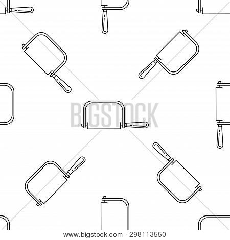 Hacksaw Isolated Seamless Pattern On White Background. Llustration On The Theme Of Apartment Renovat
