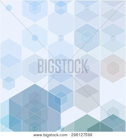 Vector Abstract Geometric Background. Blue Hexagon Shape
