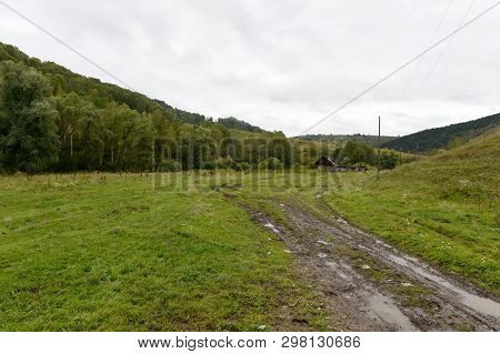 Mountain Village Generalka Altai Territory In Western Siberia. Russia