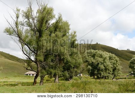 Mountain Village Generalka Altai Territory In Western Siberia. Russia