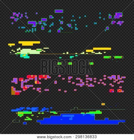 Abstract Glitch Design Elements Set .