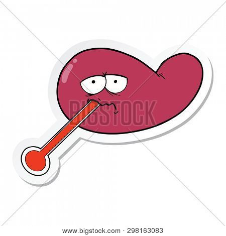 sticker of a cartoon ill gall bladder