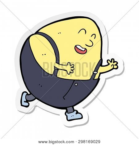 sticker of a cartoon humpty dumpty egg character