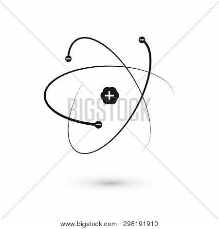 Atom Icon. Nucleus And Electrons. Vector Illustration Isolated On White Background