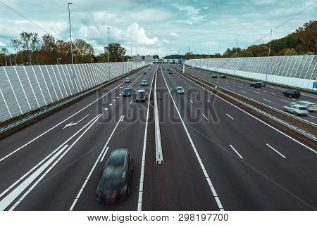 Traffic On The Highway, Amsterdam Ring A10, 04/28/2019 Amsterdam The Netherlands