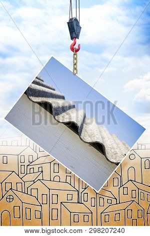 Asbestos Removal Concept Image With Asbestos Roof