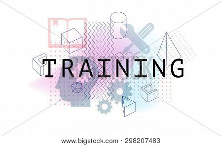 Online Training. Banner Training Concept And Business. Professional Business Corporate Training Staf