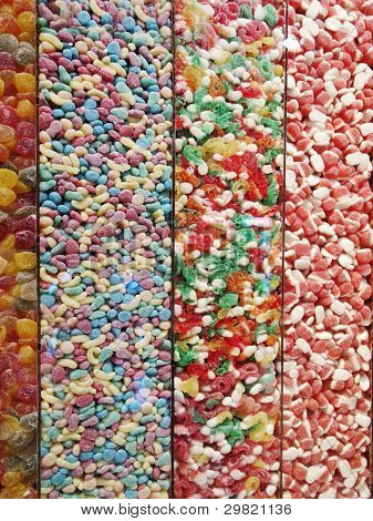 Vise multi-farvede slik