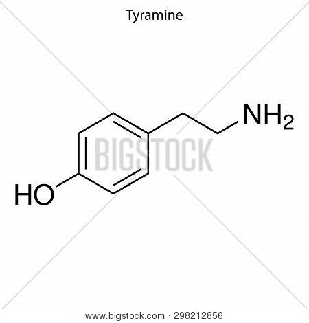 Skeletal Formula Of Tyramine. Chemical Molecule . Template For Your Design . Template For Your Desig