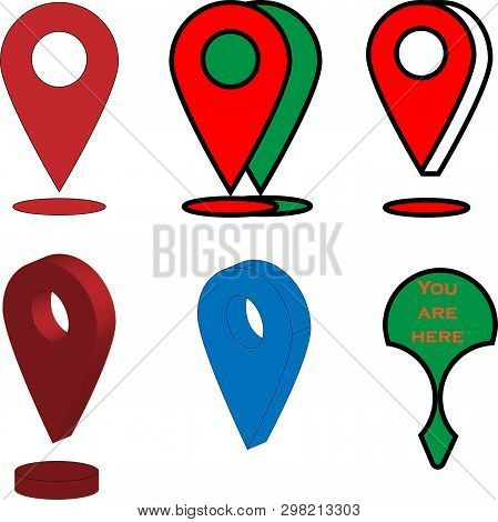 Maps Pins. Location Map Icons. Location Pins. Pins Icons Vector. Gps.