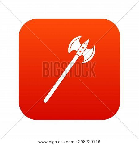 Poleaxe Icon Digital Red For Any Design Isolated On White Illustration