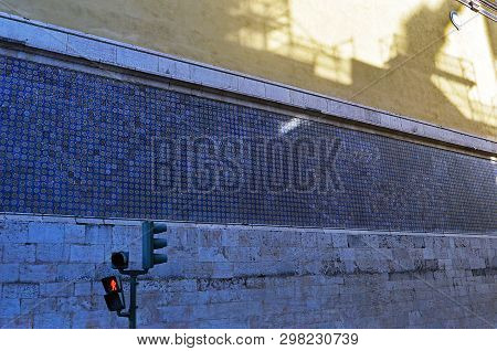 The Lateral Wall Of The Catholic Church Igreia De Nossa Senhora Da Encamacao On The Rua Do Alecrim I