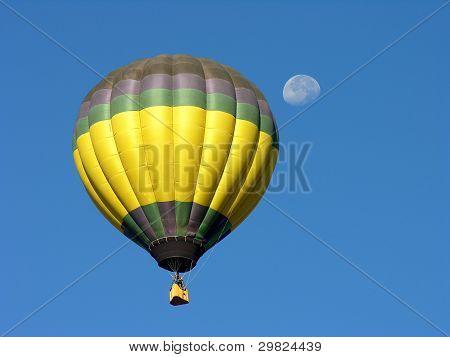 Balloon and the setting moon