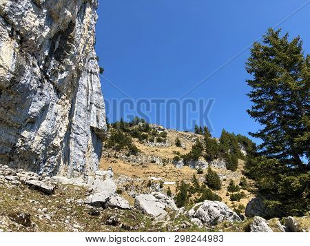Füessler Cliff Or Füessler-felsen (fueessler-felsen Or Fuessler-felsen) On The Ebenalp Alpine Hill A