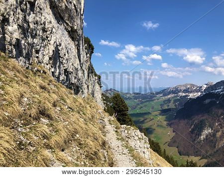 Füessler Cliff Or Füessler-felsen (fueessler-felsen Or Fuessler-felsen) On The Ebenalp Alpine Hill A