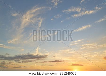 Beautiful Soft Clouds And Blue Sky Background