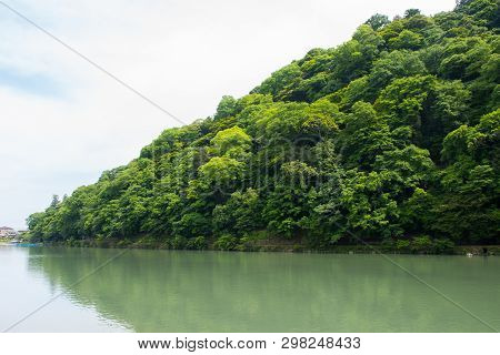 Arashiyama Or Mount Arashi In Kyoto, Japan.