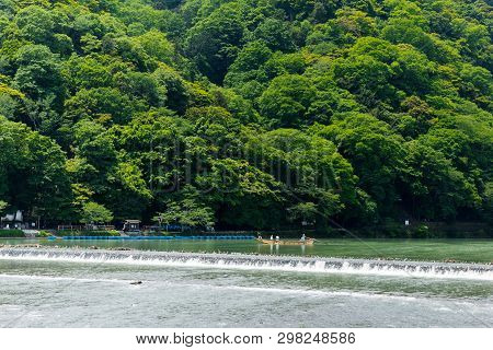 Arashiyama Or Mount Arashi In Kyoto, Japan.