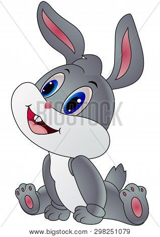 Cute Little Bunny Isolated On White Background