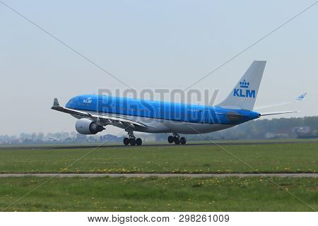 Amsterdam The Netherlands - April 22nd, 2019: Ph-aon Klm Royal Dutch Airlines Airbus A330-200 Takeof