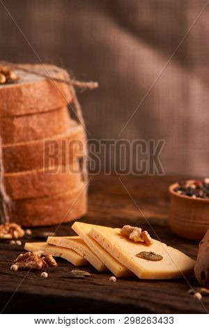 Breads Concept Of Teasty Home Food Close Up On Wooden Background