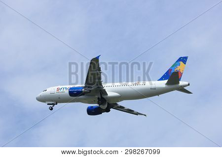 Amsterdam The Netherlands - May 6th, 2017: D-abdb Small Planet Airlines Germany Airbus A320 Takeoff 