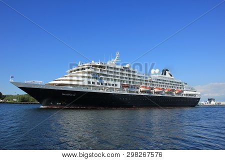 Velsen, The Netherlands - May, 20th 2017: Ms Prinsendam, Sailing From Passenger Terminal Amsterdam T