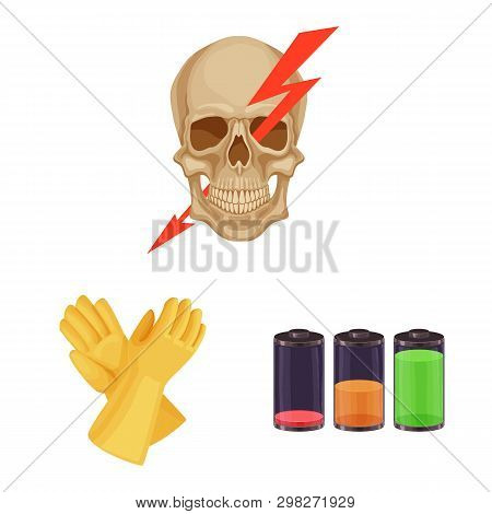 Vector Design Of Electricity And Electric Symbol. Collection Of Electricity And Energy Stock Symbol 