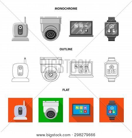 Isolated Object Of Office And House Icon. Set Of Office And System Vector Icon For Stock.