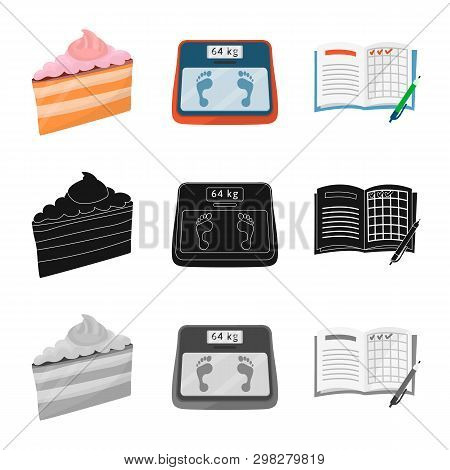 Vector Design Of Diet And Treatment  Logo. Set Of Diet And Medicine Stock Vector Illustration.