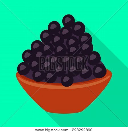 Vector Illustration Of Caviar  And Black Logo. Set Of Caviar  And Fish Stock Vector Illustration.