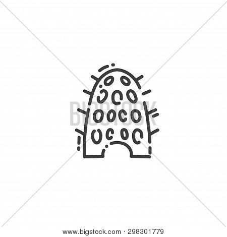 Dovecote, Egyptian House For Pigeons Flat Outline Icon Of Egypt,