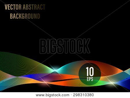 Abstract Wave Colorful Smoke Background. Interplay Of Shapes On The Subject Of Space, Light And Ener