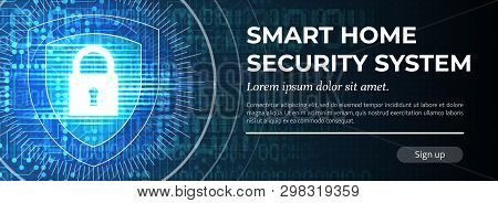 Smart Home Security System - Web Banner Template.
