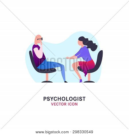Psychologist, Psychotherapist Icon. Creative Concept Useful For Logotype, Pictogram, Symbol Design. 