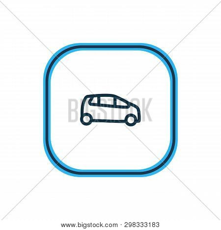 Vector Illustration Of Supermini Icon Line. Beautiful Transit Element Also Can Be Used As Hatchback 