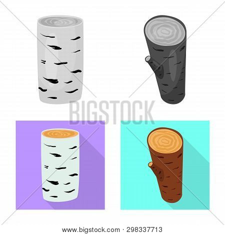 Vector Illustration Of Tree   And Raw  Icon. Set Of Tree   And Construction Vector Icon For Stock.