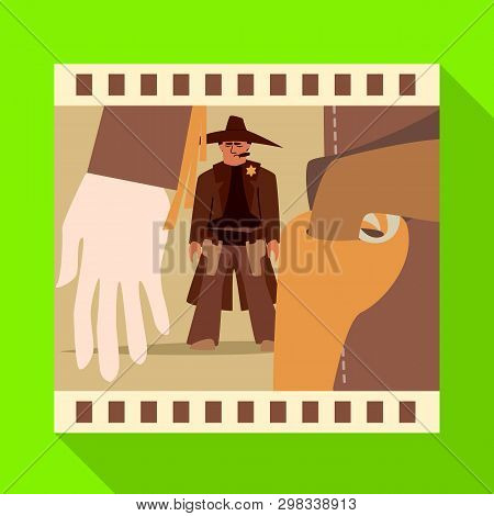 Vector Design Of Western And Poster Sign. Set Of Western And Adventure Vector Icon For Stock.