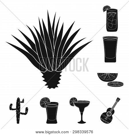 Vector Illustration Of Carnival And National Logo. Set Of Carnival And Tequila Vector Icon For Stock