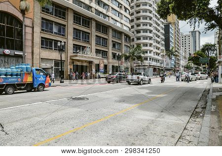 Sao Paulo Sp, Brazil - February 27, 2019: Building Of The Cultural Center Galeria Olido And The Cent
