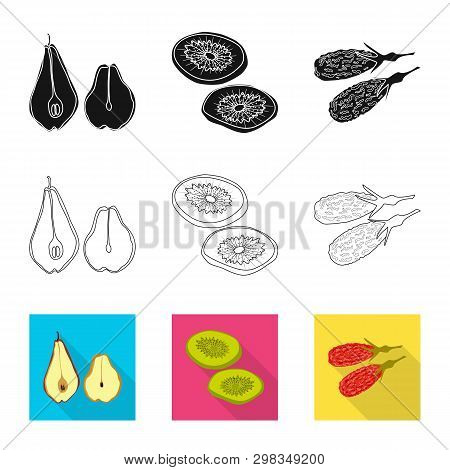 Vector Illustration Of Food  And Raw  Logo. Set Of Food  And Nature   Stock Vector Illustration.