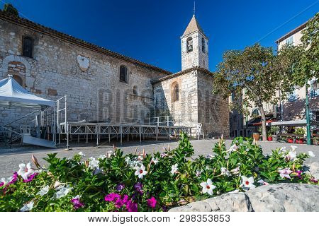 Saint Gregoire Church At Tourrettes-sur-loup In France, Region Provence