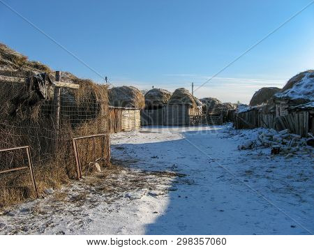Travel To Border Of Russia And Kazakhstan , Photo Of Some Small Villages And Cities On Way, Khutorka