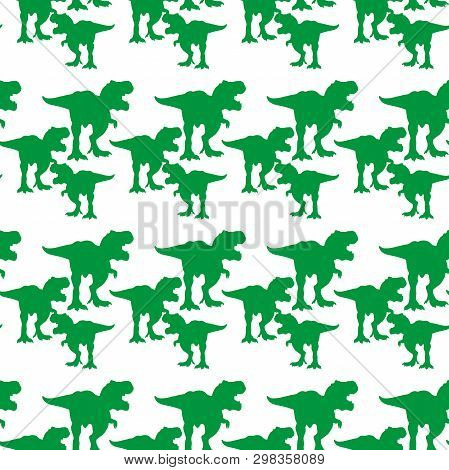 Green Silhouette Tyrex Pattern Vector Illustration, Pattern
